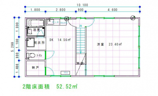 2階平面図　事務所・宿泊施設としても利用可能です