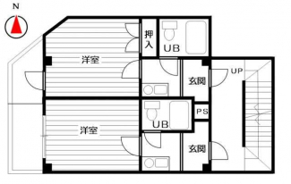 階段を上って奥側のお部屋です。