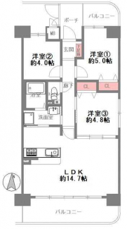 ３ＬＤＫ　間取り図