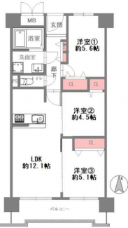 ３ＬＤＫ　間取り図