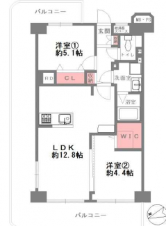 ２ＬＤＫ　間取り図