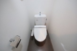 落ち着いた色調のトイレです