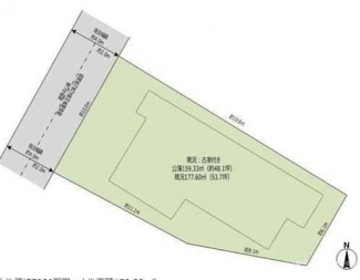 西向き　建築条件なし売り土地