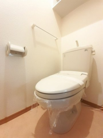 落ち着いた色調のトイレです