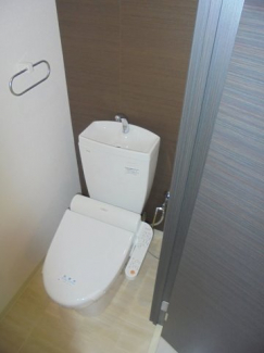 落ち着いた色調のトイレです