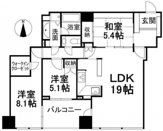 バルコニーが南向きのお部屋です