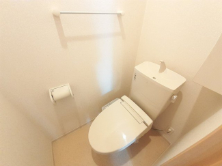 落ち着いた色調のトイレです