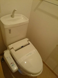 落ち着いた色調のトイレです