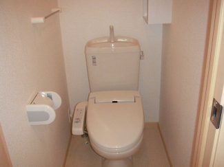 落ち着いた色調のトイレです