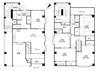 5LDKの広々としたマンションです！和室と洋室が混在しており目的に合わせてお部屋を使用することが可能です☆
大きな納戸もあり収納場所がたくさん。
