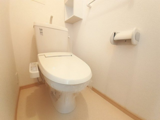 落ち着いた色調のトイレです