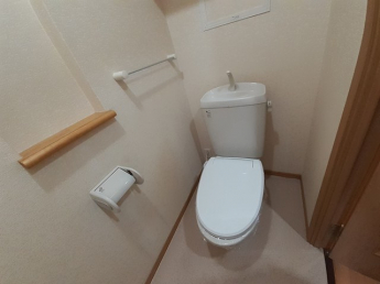 落ち着いた色調のトイレです