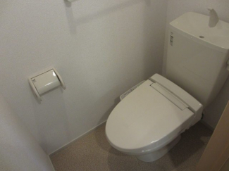 落ち着いた色調のトイレです