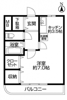 収納自慢　ガスコンロ可能　バストイレセパレートタイプ　エアコ