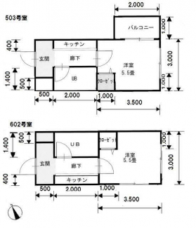 ６０２号室と同じ間取りです。