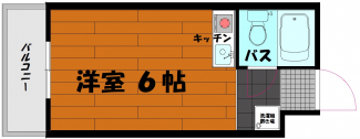 一人暮らしには十分な広さの間取りです。