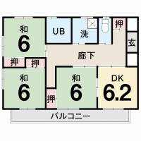 プライベートな空間をエンジョイできる３ＤＫ