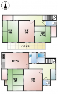 各居室が南向きで明るい印象。