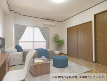 洋間9.8帖。画像内の家具家電はCG加工によるものです。