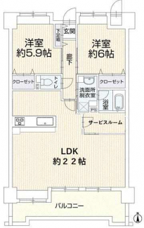 ２ＬＤＫ　ＬＤＫ２２　洋６　洋５．９