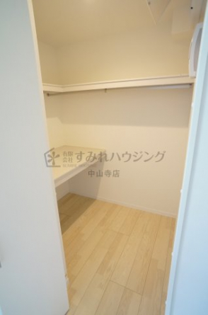 大容量のウォークインクローゼット