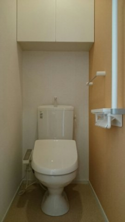 落ち着いた色調のトイレです