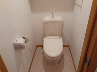 落ち着いた色調のトイレです