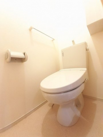 落ち着いた色調のトイレです