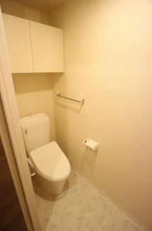 落ち着いた色調のトイレです