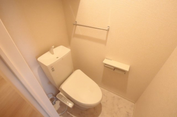 落ち着いた色調のトイレです