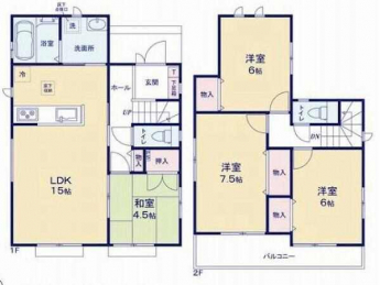 Ｅ号棟、間取図