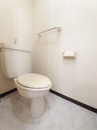 落ち着いた色調のトイレです