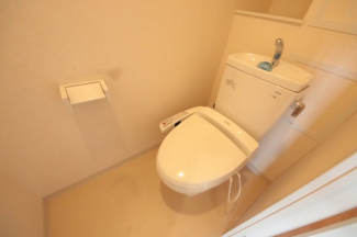 落ち着いた色調のトイレです