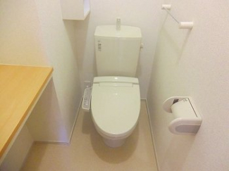 落ち着いた色調のトイレです