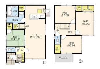 和室付き広々４ＬＤＫ！人気のリビング階段！