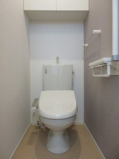落ち着いた色調のトイレです