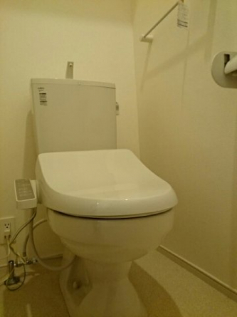 落ち着いた色調のトイレです