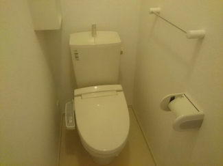 落ち着いた色調のトイレです