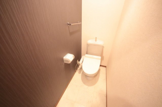 落ち着いた色調のトイレです