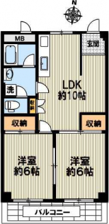 ２ＬＤＫ　全居室洋室