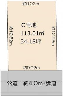 大久保町谷八木Ｃ号地　区画図