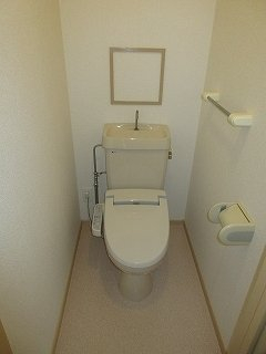 落ち着いた色調のトイレです