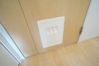 お部屋のドアにはペットの出入り口も備え付けられています
参考、同建物・同間取りの号室