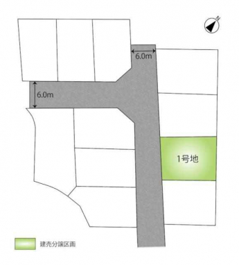 南西側の、幅員６ｍの道路に接道しています。４０．０５坪のゆと
