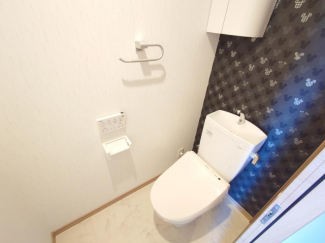 落ち着いた色調のトイレです