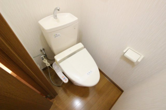 落ち着いた色調のトイレです