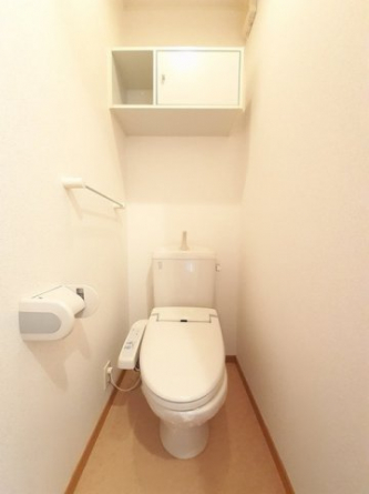 落ち着いた色調のトイレです