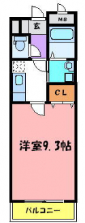 1Kの間取りです