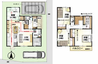 土間収納のある４ＳＬＤＫの間取り。横並びダイニングは料理の配