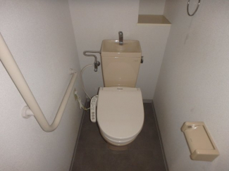 落ち着いた色調のトイレです